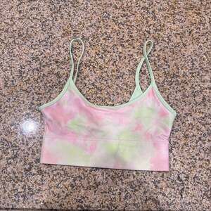 Fabletics Millie Reversible Bralette Size large Sports Bra Top Pink Green